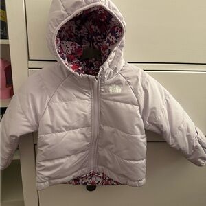 The North Face Brand new baby winter jacket 6-12month size (lavender)reversible